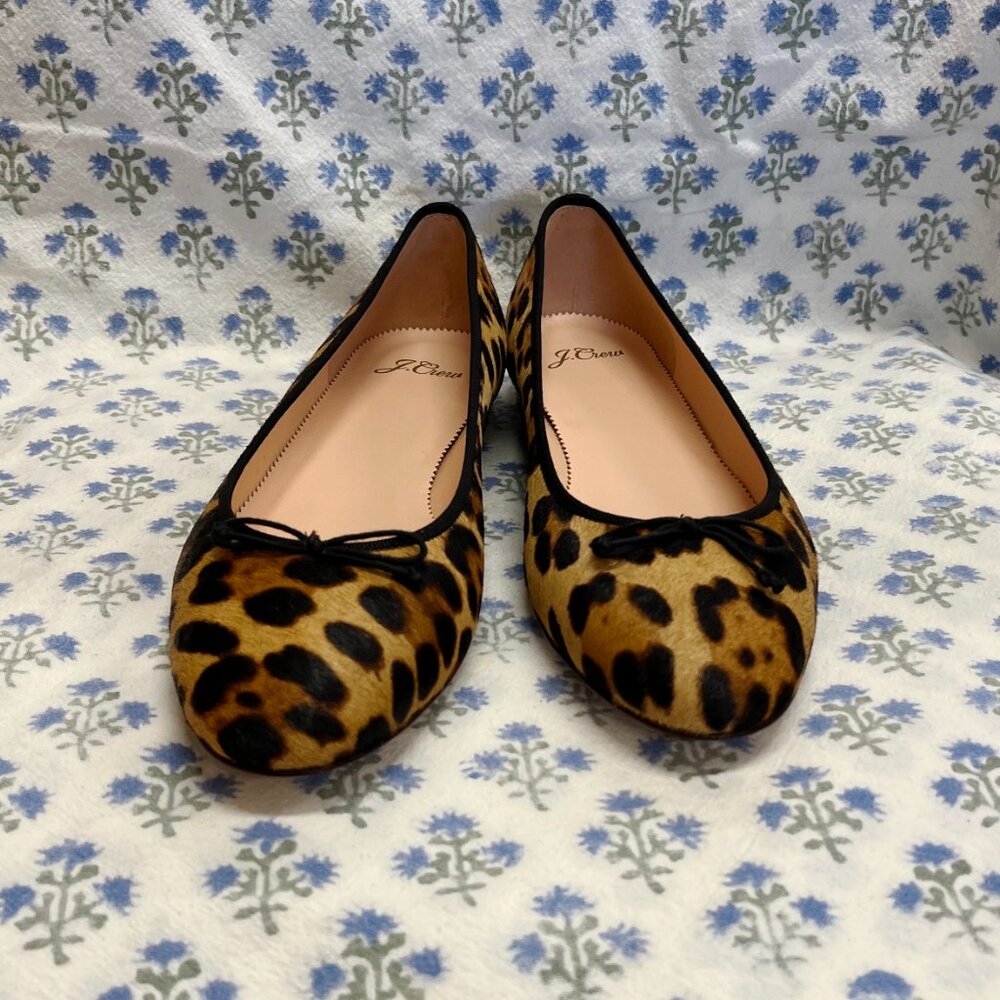 NIB J.Crew leopard print calf hair ballet flats - Picture 7 of 16